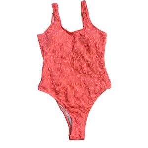 Ribbed one piece swimsuit Coral New